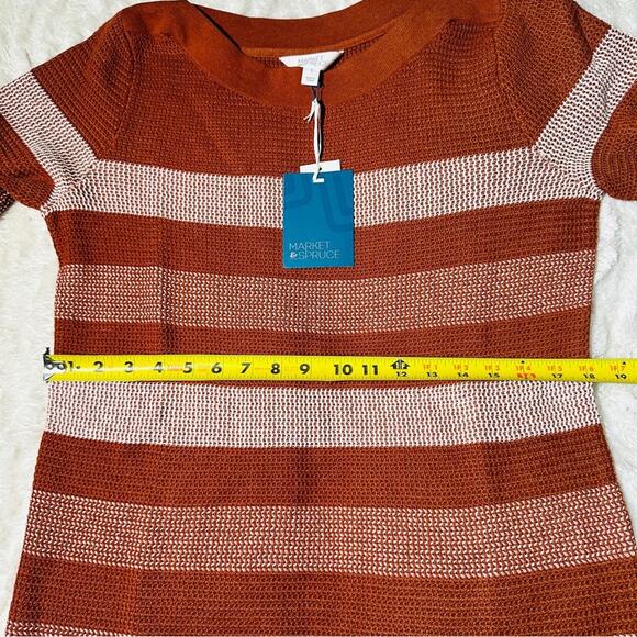 Market & Spruce Size Large Tawnee Cotton Waffle Stitch Sweater Neutral Layering - Picture 11 of 15